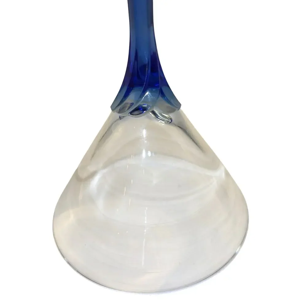 Libbey Domaine Cobalt Blue Stem Martini Cocktail Glasses Set of 2 Vintage